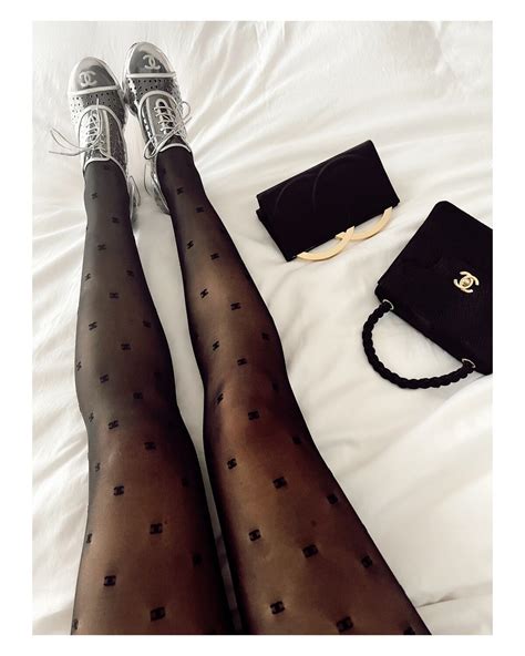 chanel logo tights black|luxury designer logo tights.